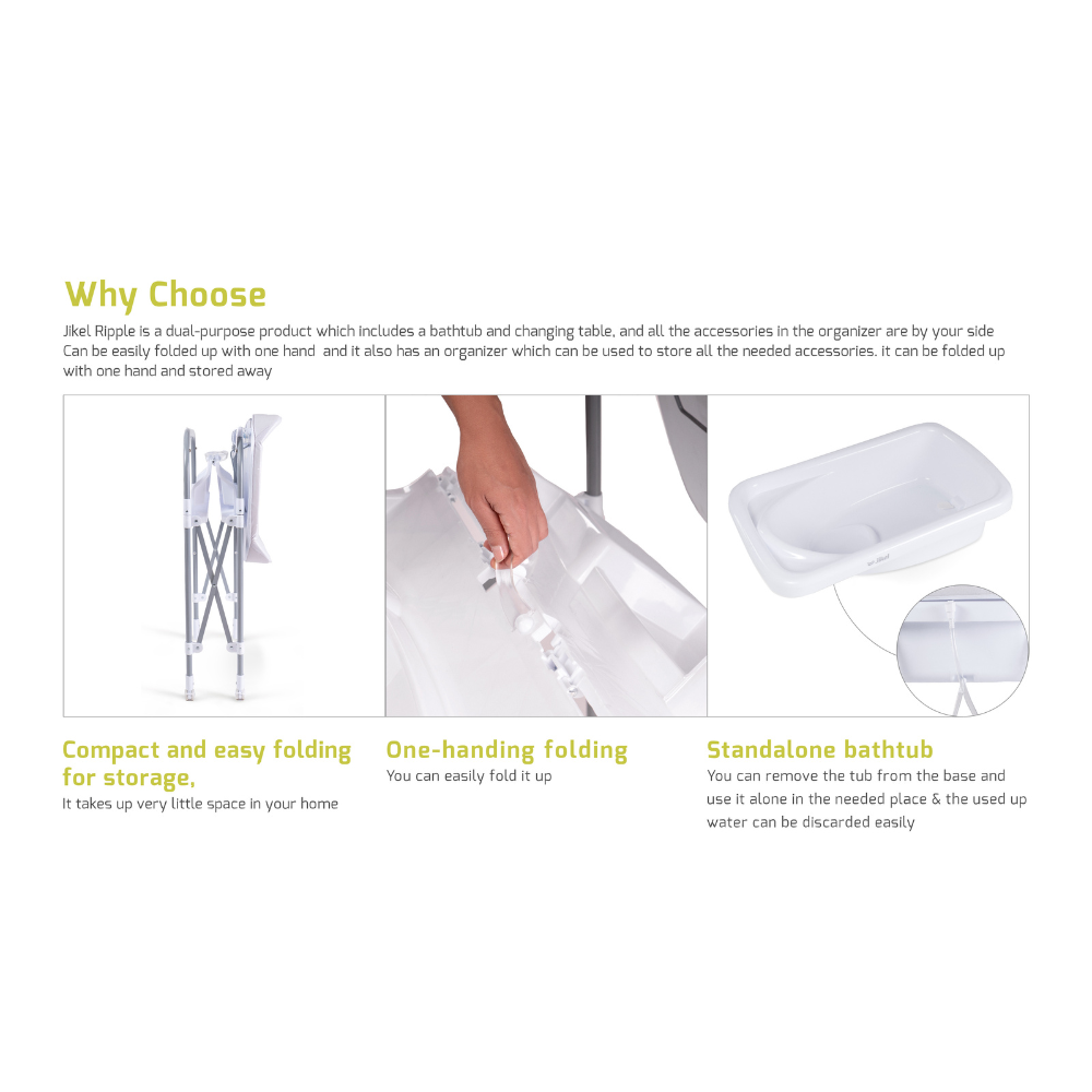 Ripple Standing Bath Changing Table Grey